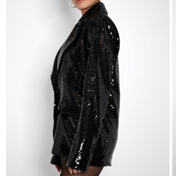 Sequin Notched Blazer - Picture 4 of 7